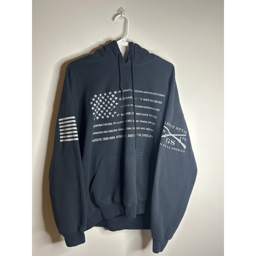 Grunt Style Black Graphic Hoodie Mens XL